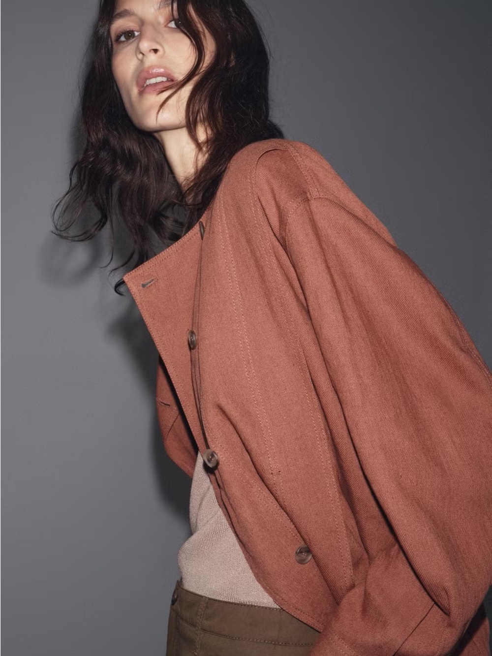 Express Rust Brown Trench Coat